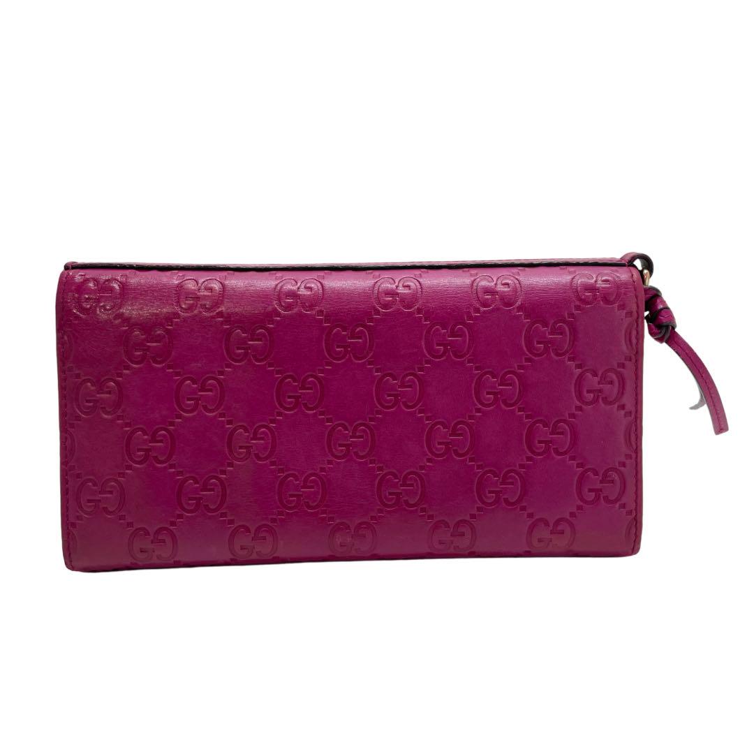1219 GUCCI グッチ 長財布 シマレザー パープル GG