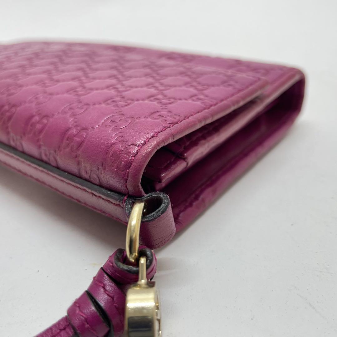 1219 GUCCI グッチ 長財布 シマレザー パープル GG