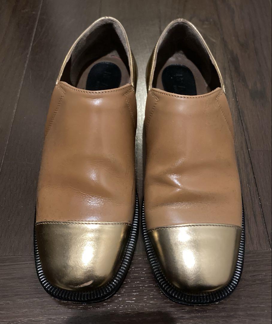 MARNI バイカラー ゴールドシューズ