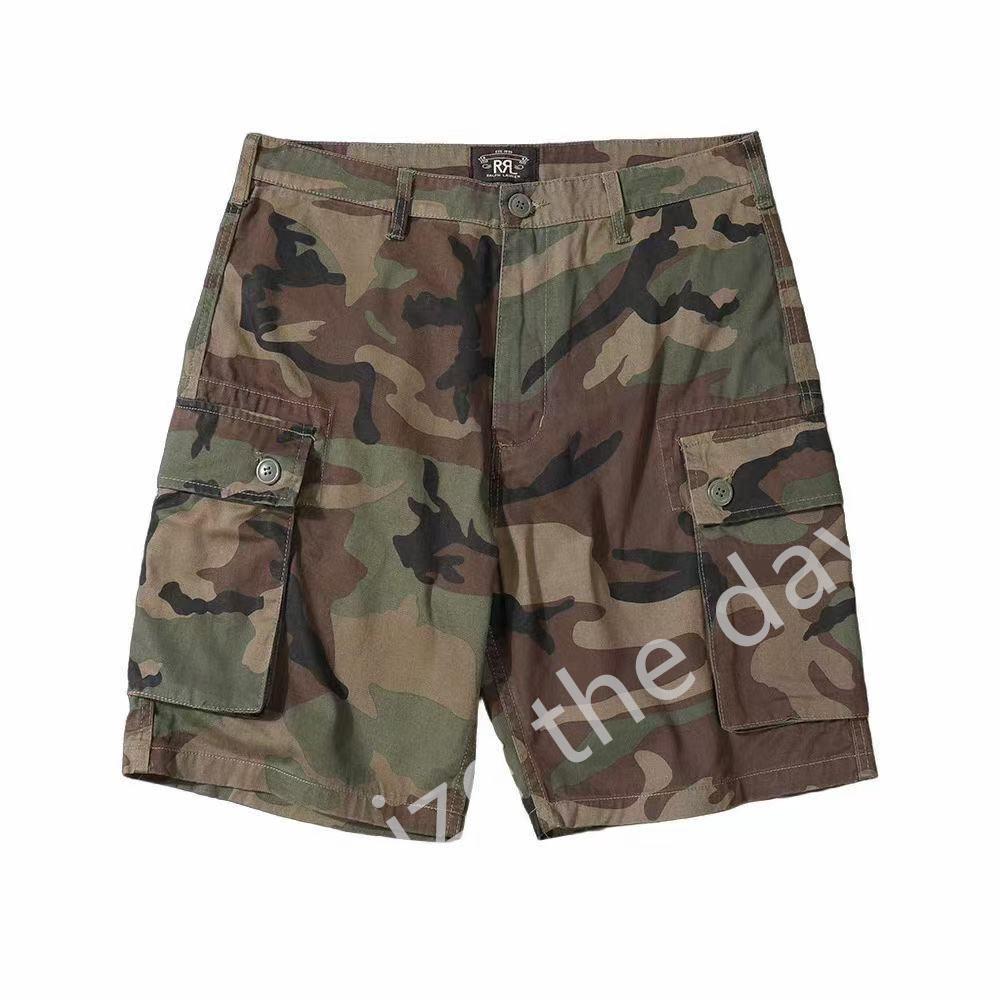 【受注生産品】 DOUBLE 未使用RRL RL W32ウッドランドカモ 迷彩ハーフパンツ パンツ