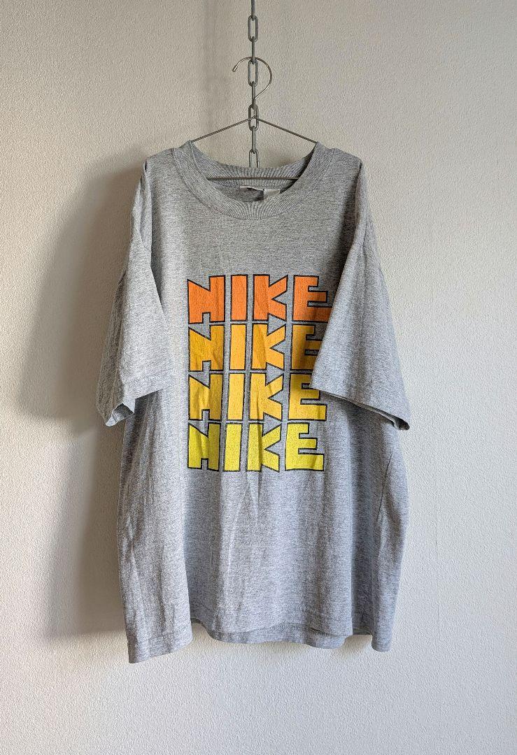 【冬バーゲン★】 Tシャツ 4連ゴツナイキ NIKE 90's グレー アメリカ古着 身幅56cm トップス