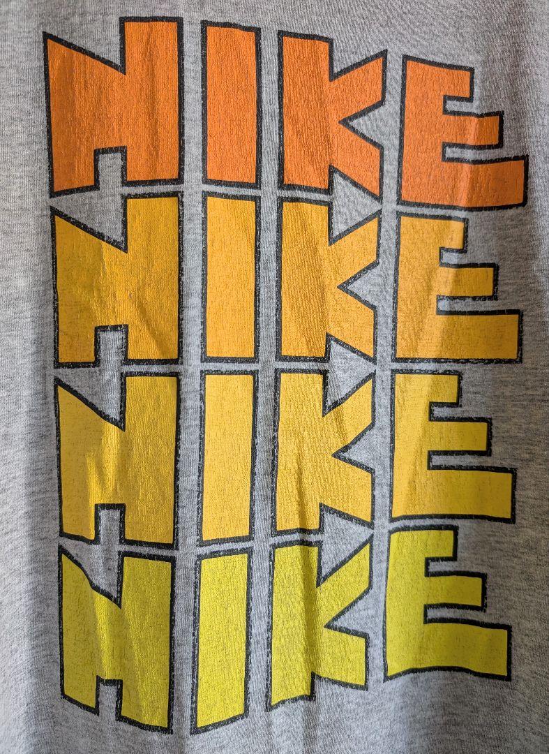 90'sNIKE4連ゴツナイキTシャツグレー身幅56cmアメリカ古着