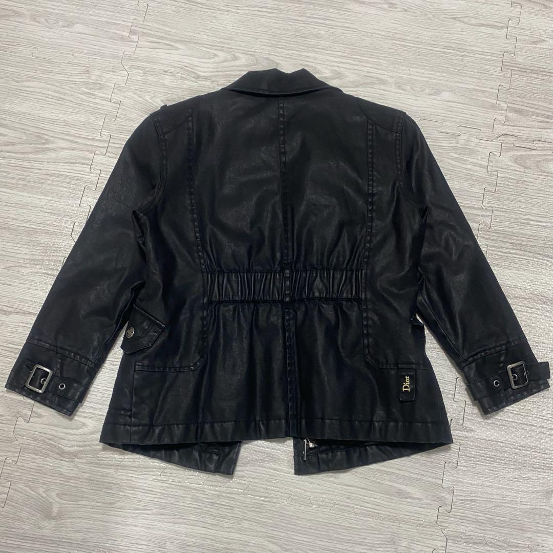 【美品】Dior 黒 ジャケット ライダース 風 ウエスト調整可能
