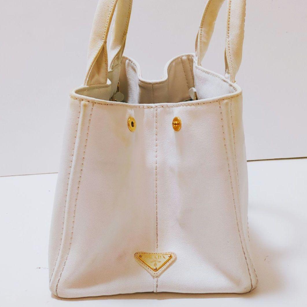 PRADA カナパ Mサイズ ハンドバッグ 2WAY ホワイト 1BG642