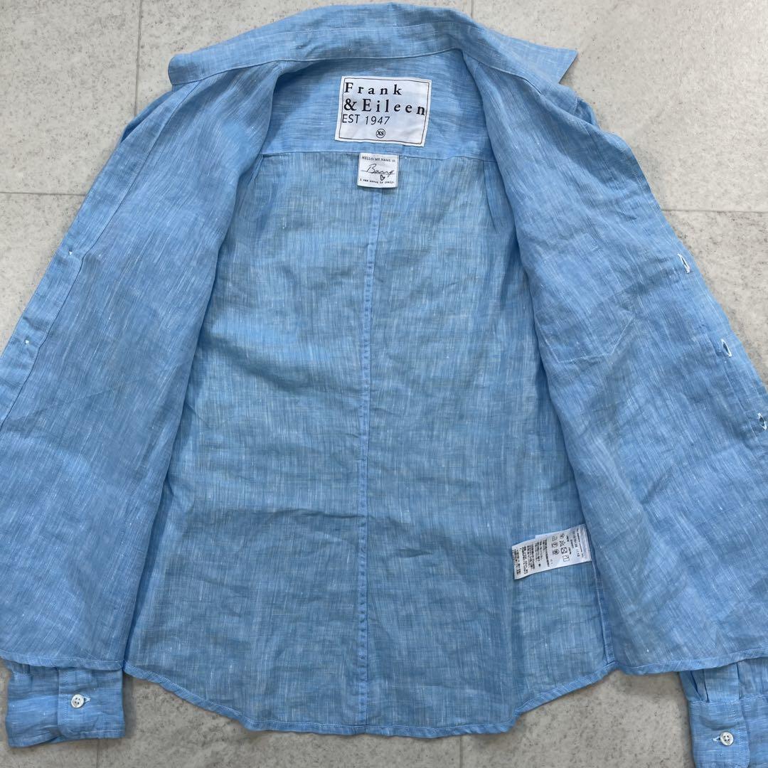 美品✨フランクアンドアイリーン バリー リネンシャツ ブルー 麻