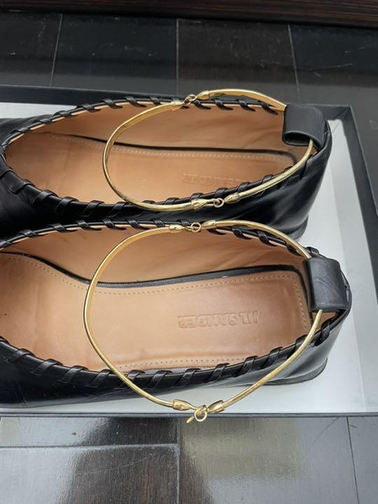 定番超激安 ジルサンダー ブラックアンクレットバレリーナフラット oP93R-m43644162227 限定30%OFF
