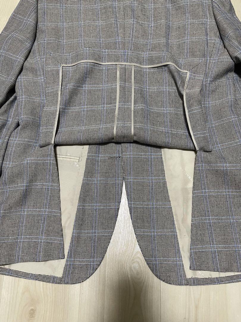 【美品】Burberry London テーラード　シルク　リネン紺　Lサイズ