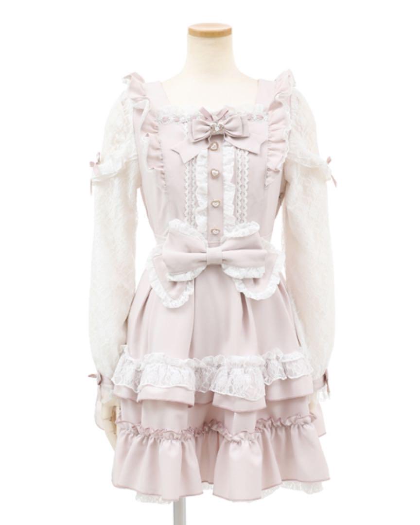 LIZLISA ティアラリボンティアードワンピース ピンク 8,580円