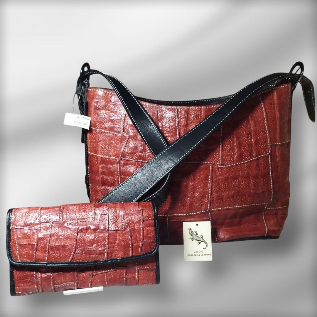 大特価④未使用 クロコダイル ショルダートートバック・長財布セット