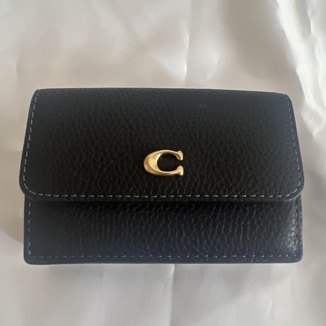 COACH ミニトライ フォールド ウォレット 三つ折り　財布　ブラック