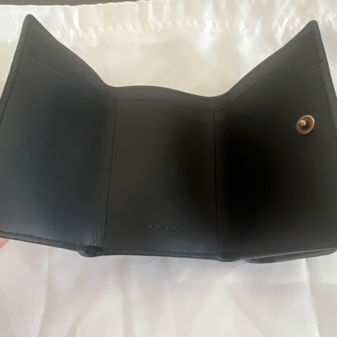 COACH ミニトライ フォールド ウォレット 三つ折り　財布　ブラック