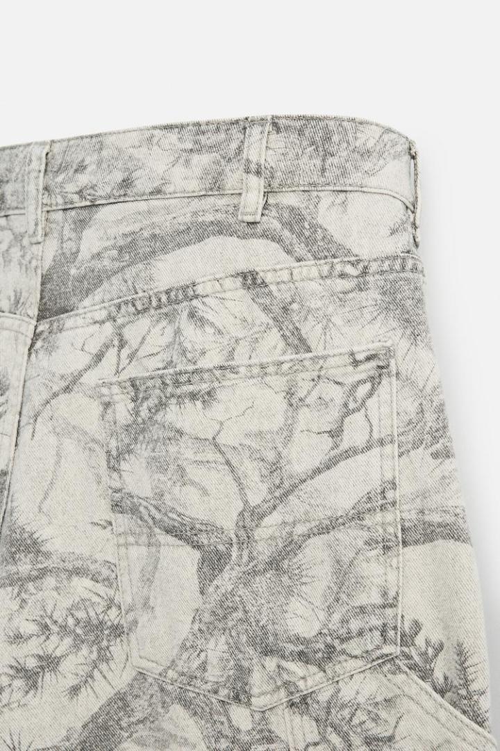 zara ザラ アブストラクトプリント カーペンターパンツEU42JP32完売品
