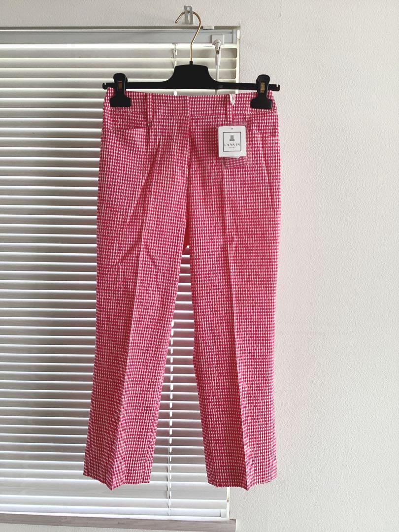 クラシック LANVIN SPORT】ギンガムチェック シアーサッカー ゴルフパンツ レディースウェア