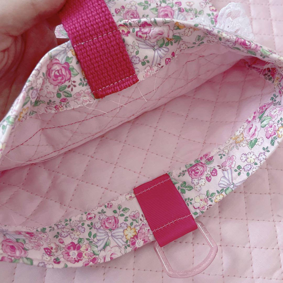 レッスンバッグ.体操服入れ.上靴袋3点セット♡花柄リボン(濃いピンク)❤︎