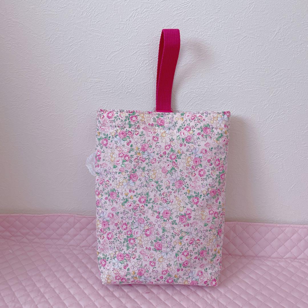 レッスンバッグ.体操服入れ.上靴袋3点セット♡花柄リボン(濃いピンク)❤︎
