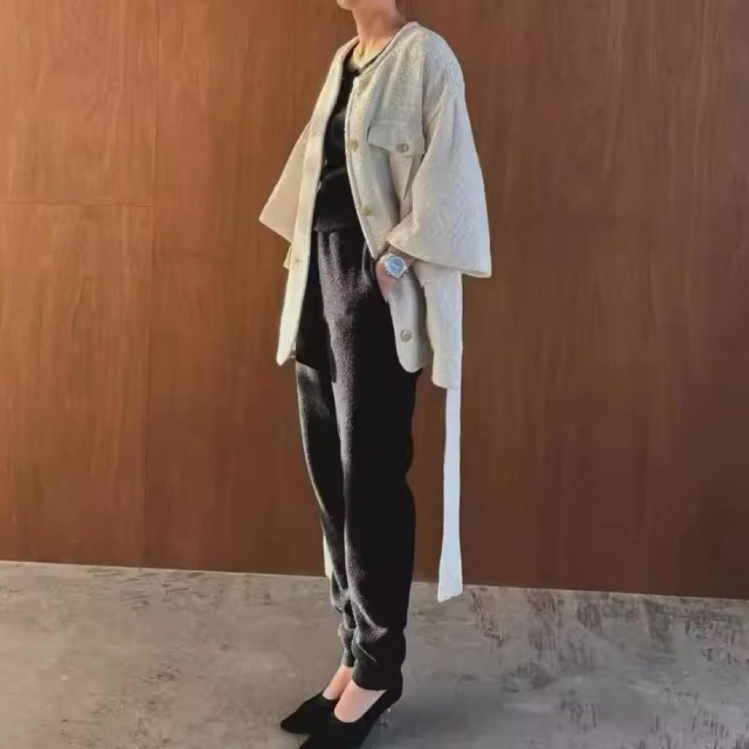 新品未使用　定価4万　クラネ　HALF SLEEVE TWEED JACKET CLANE HALF SLEEVE TWEED JACKET