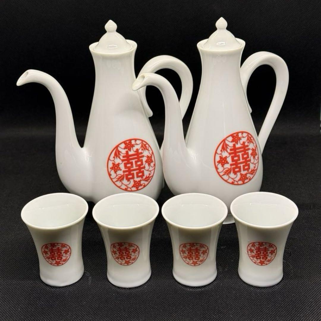 紹興酒 酒器セット（酒壺2個 盃4個）