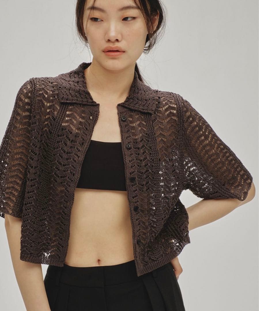 todayful レースニットシャツ