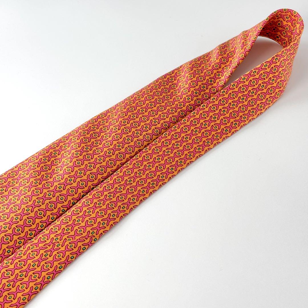 HERMES エルメス 極美品 未使用に近い H柄 ネクタイ フランス製