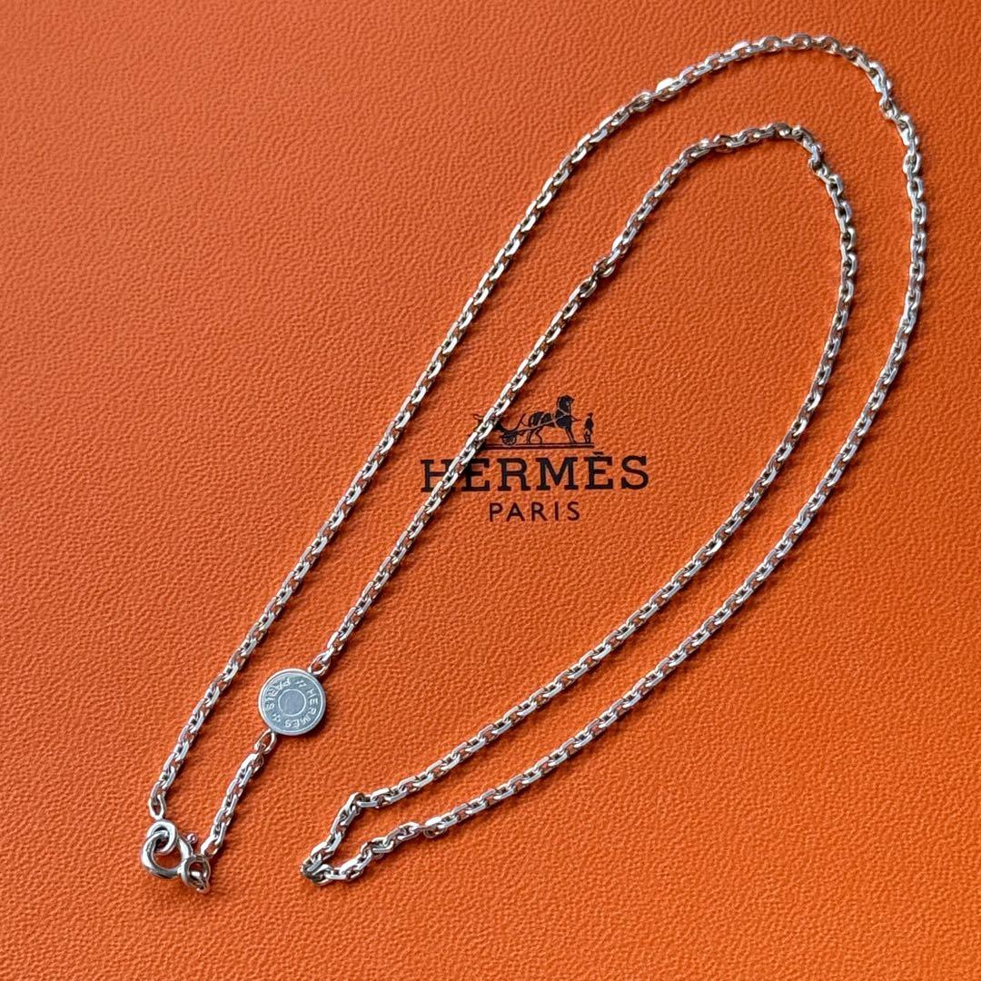 【超希少 美品】HERMES セリエ チェーン ネックレス 50cm シルバー 希少 美品】HERMES セリエ チェーン ネックレス 50cm シルバー