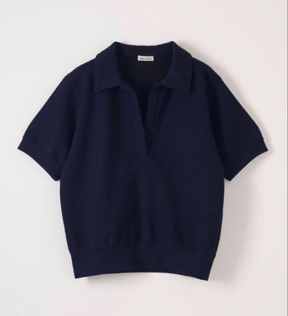 Steven Alan ブークレ ダンボール スキッパー ネック プルオーバー