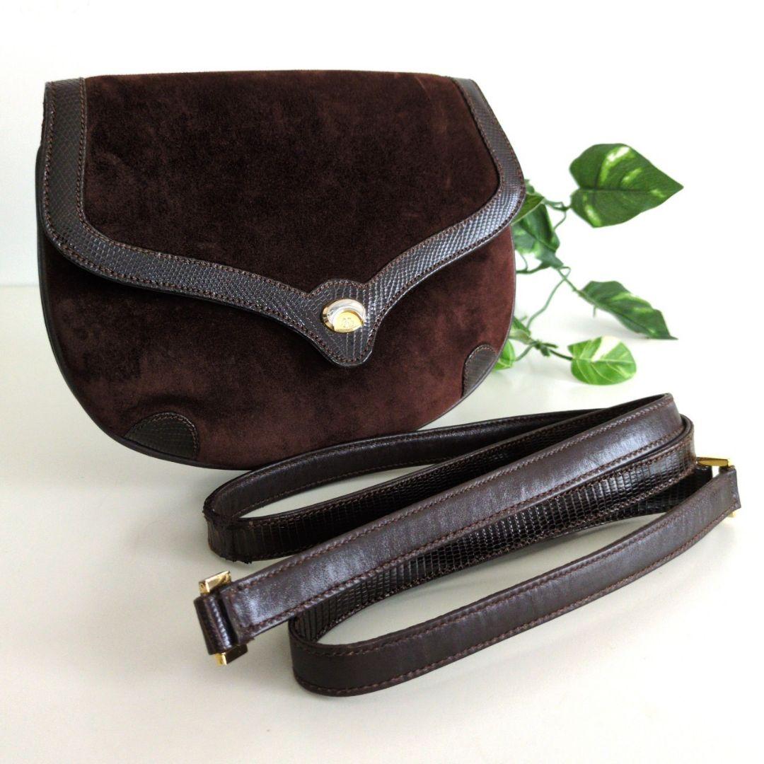 美品 オールドグッチ 2way レザー バッグ 鞄 ブラウン