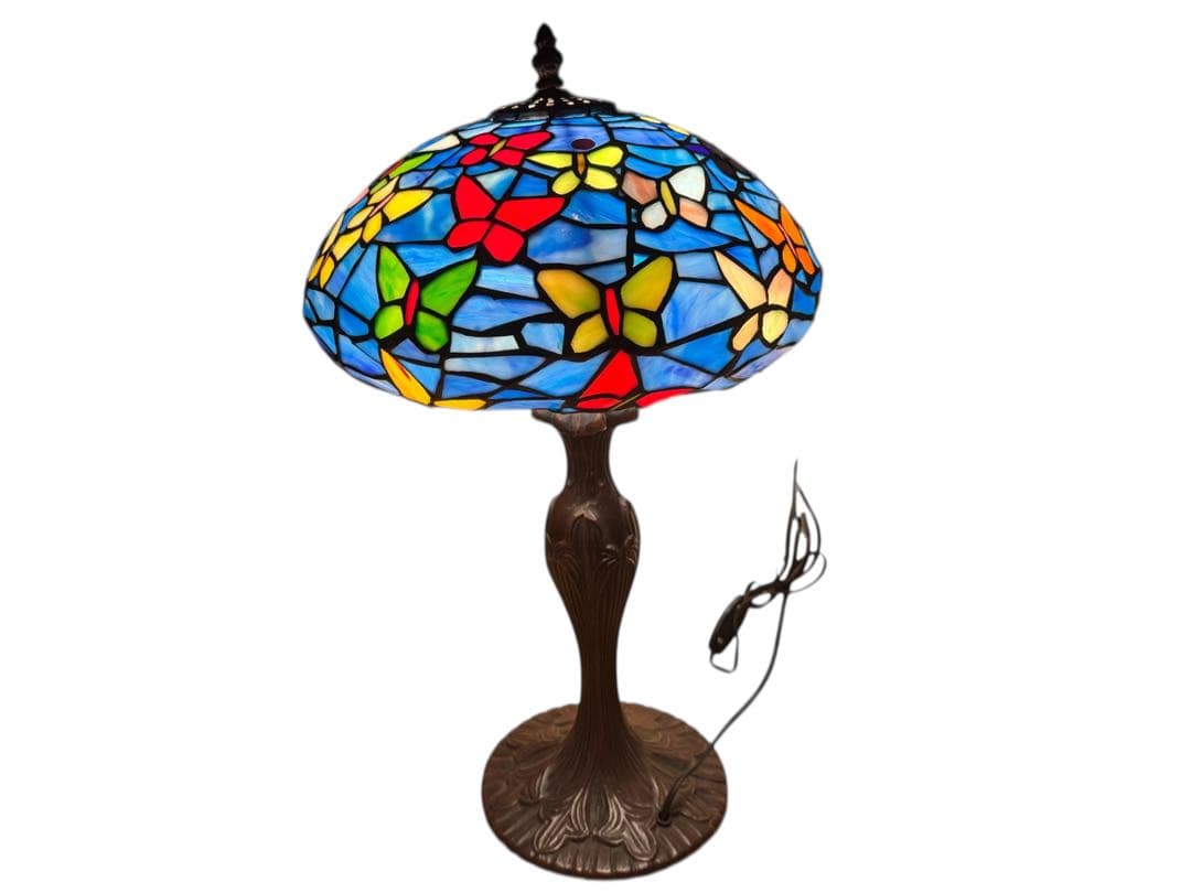 ステンドグラス ステンドランプ アンティーク レトロ 照明 蝶々 チョウチョ