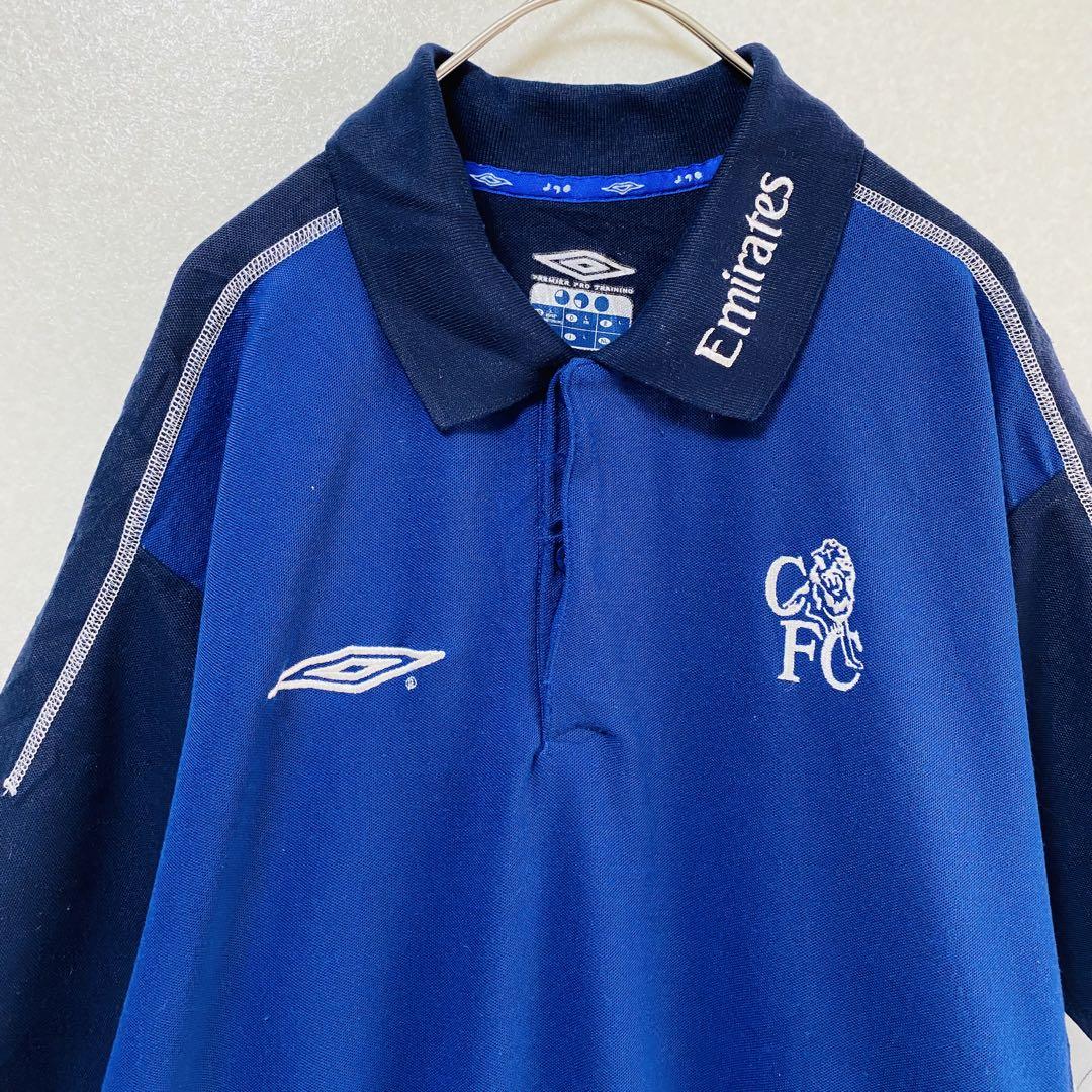 【SALE】 UMBRO/チェルシー サッカーユニフォーム/ポロシャツ 刺繍ロゴ ウェア