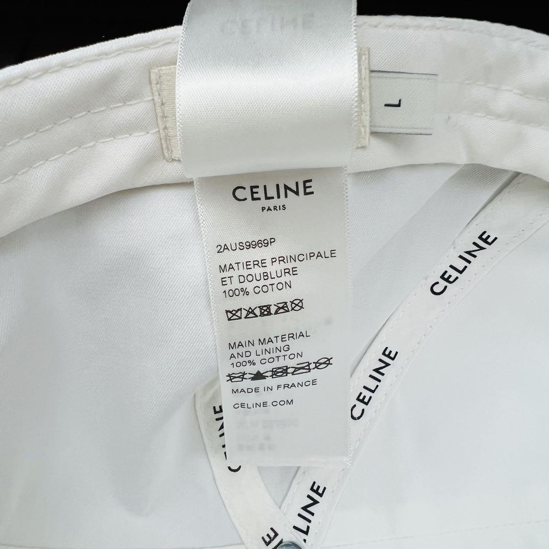 CELINE ホワイト ベースボールキャップ