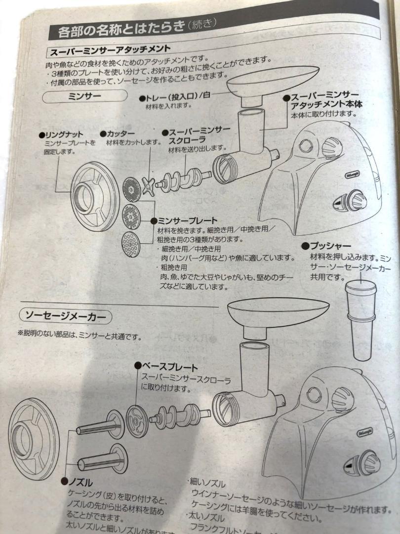 電動パスタマシン パスタメーカー-スーパーミンサーKMG1200J