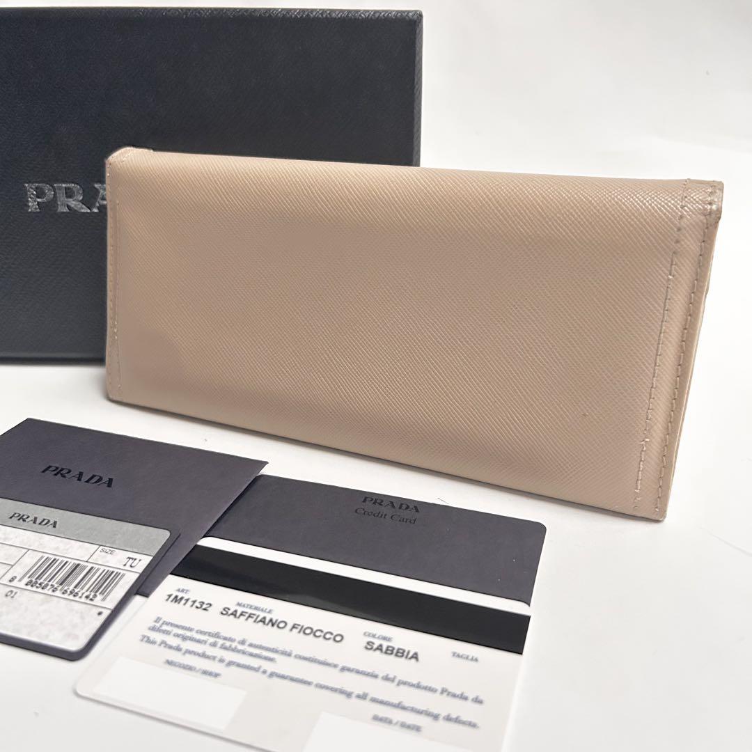美品♪PRADA プラダ サフィアーノレザー リボン長財布 箱保証書付き