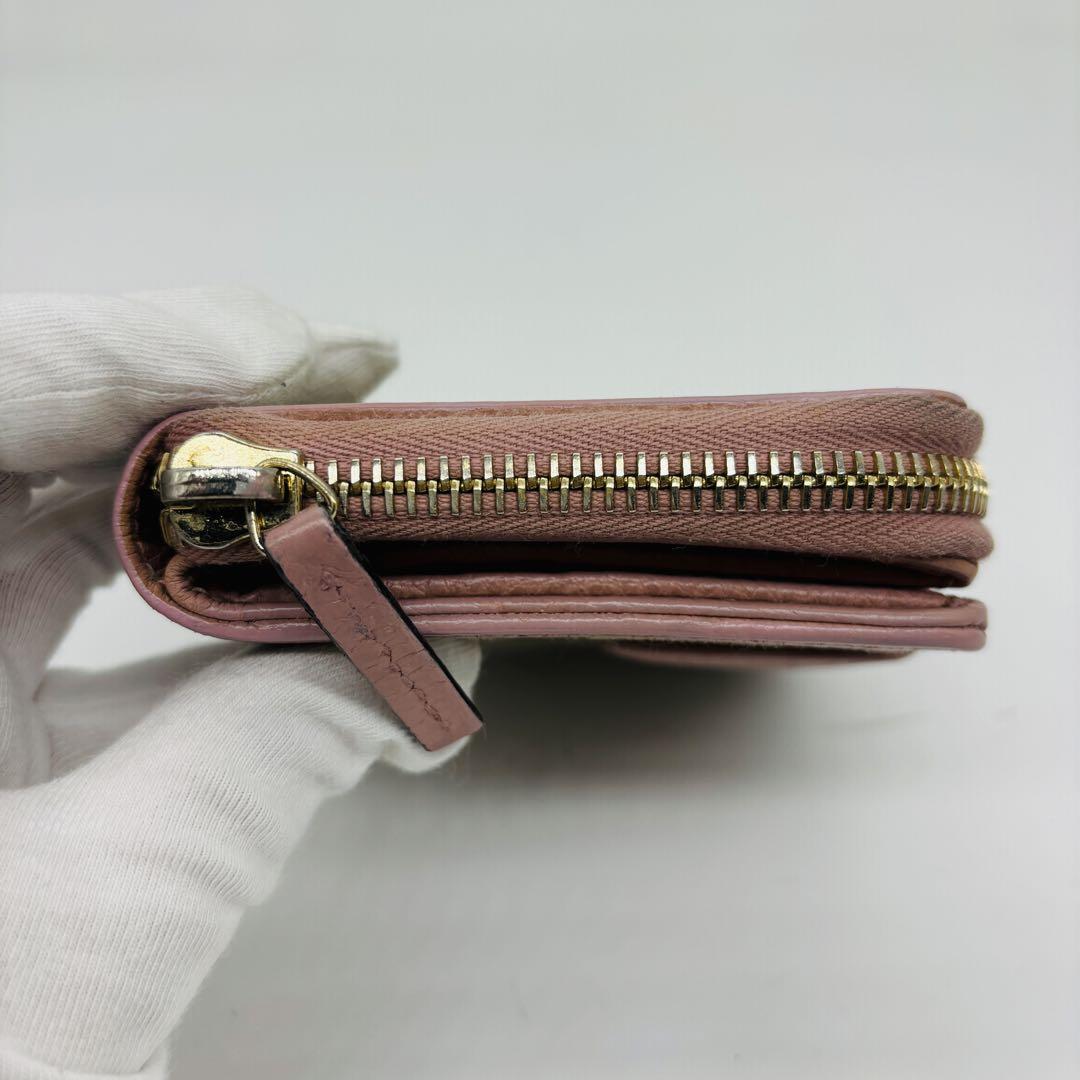 【美品】グッチ 二つ折り財布　GGキャンバス コンパクトウォレット ピンク
