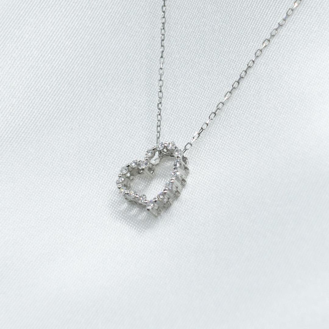 【１着でも送料無料】 Pt900】【0.20ct】ハートダイヤモンドネックレス アクセサリー