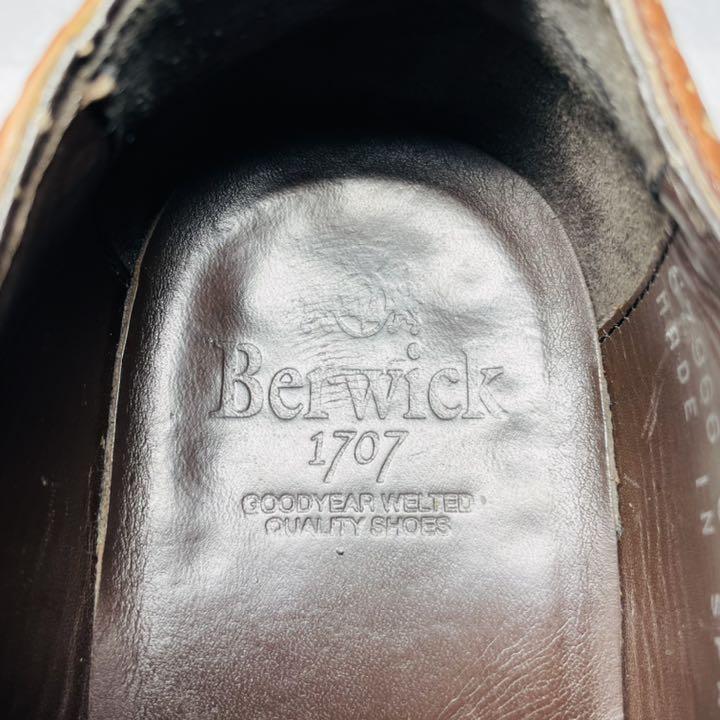 安い送料無料 Berwick バーウィック ストレートチップ 26.5 ブラウン 内羽根 革靴 0t2ki-m43694081246 爆買い人気SALE