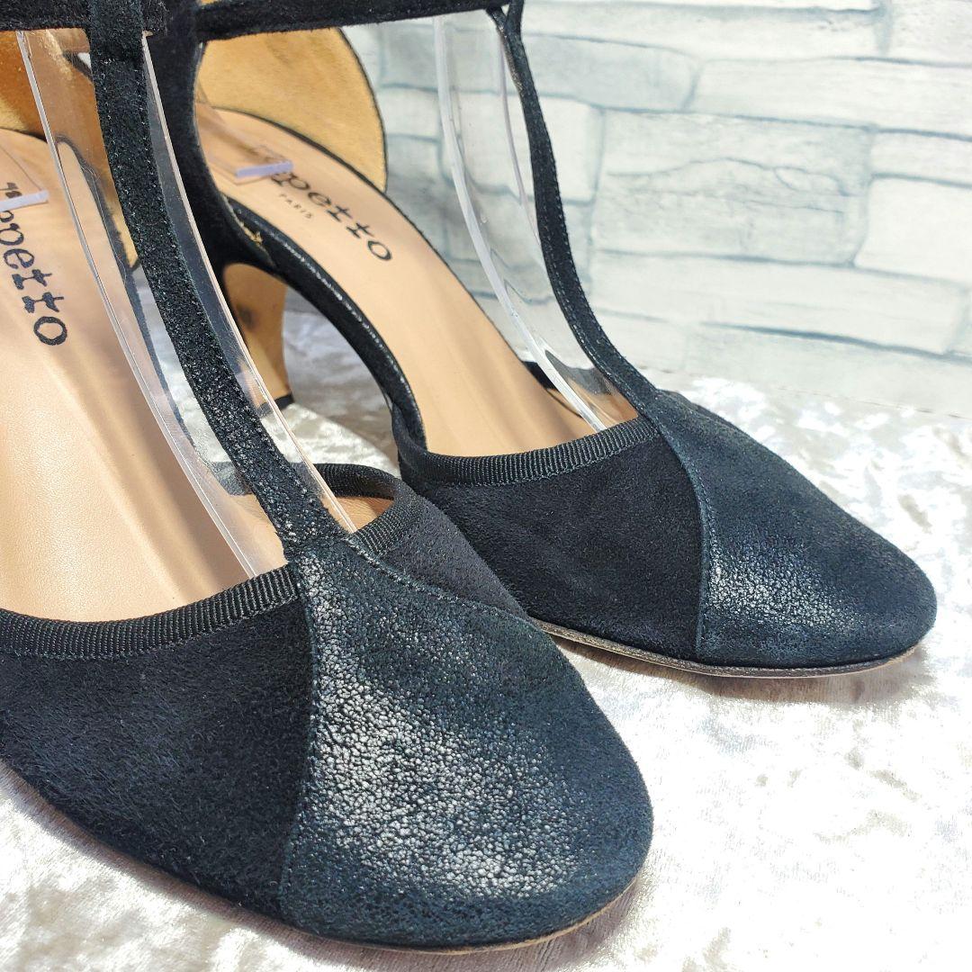 【良品】✨Repetto 24cm パンプス BAYA 黒 38 Tストラップ