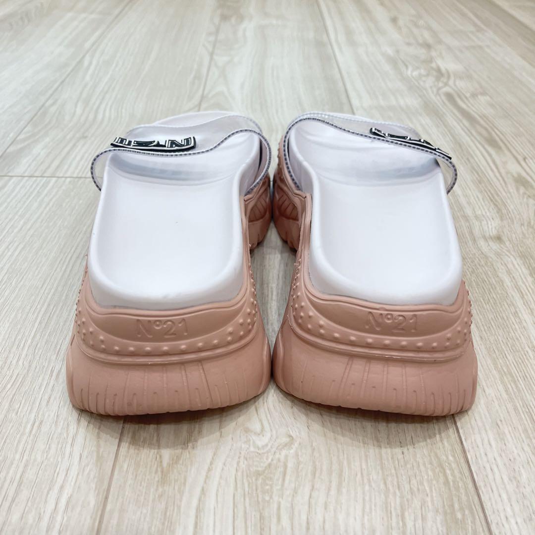 美品】N°21 ヌメロヴェントゥーノ サンダル ピンク 37 24.0 厚底