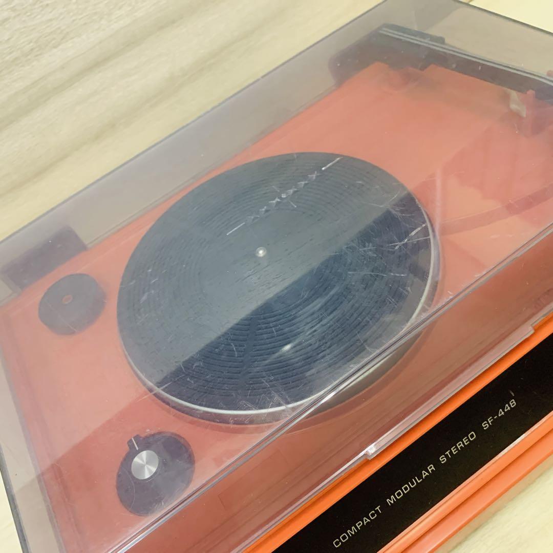 昭和レトロ　ナショナル　レコードプレーヤー　SF–448 レッド　ステレオ レコードプレーヤー SF-448/ナショナル-Record player SF-448