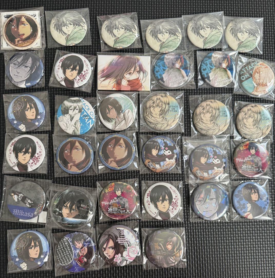進撃の巨人 ミカサ 缶バッジ まとめ売り34点 WIT STUDIO