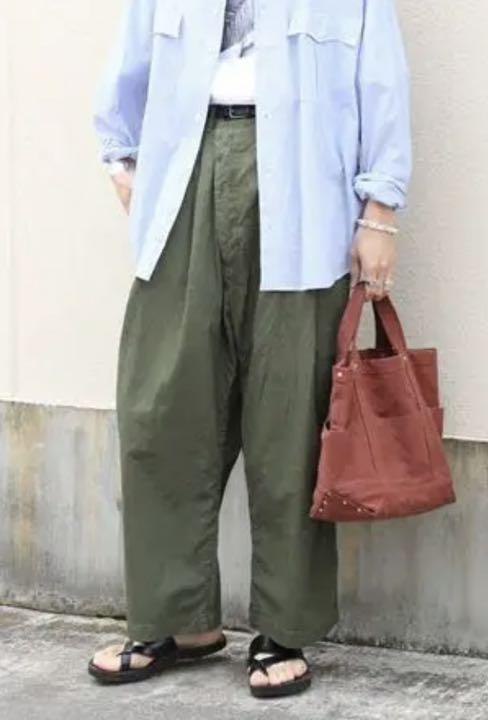 ウティOUTIL pantalon cuersパンタロンキュエールパンツオリーブ
