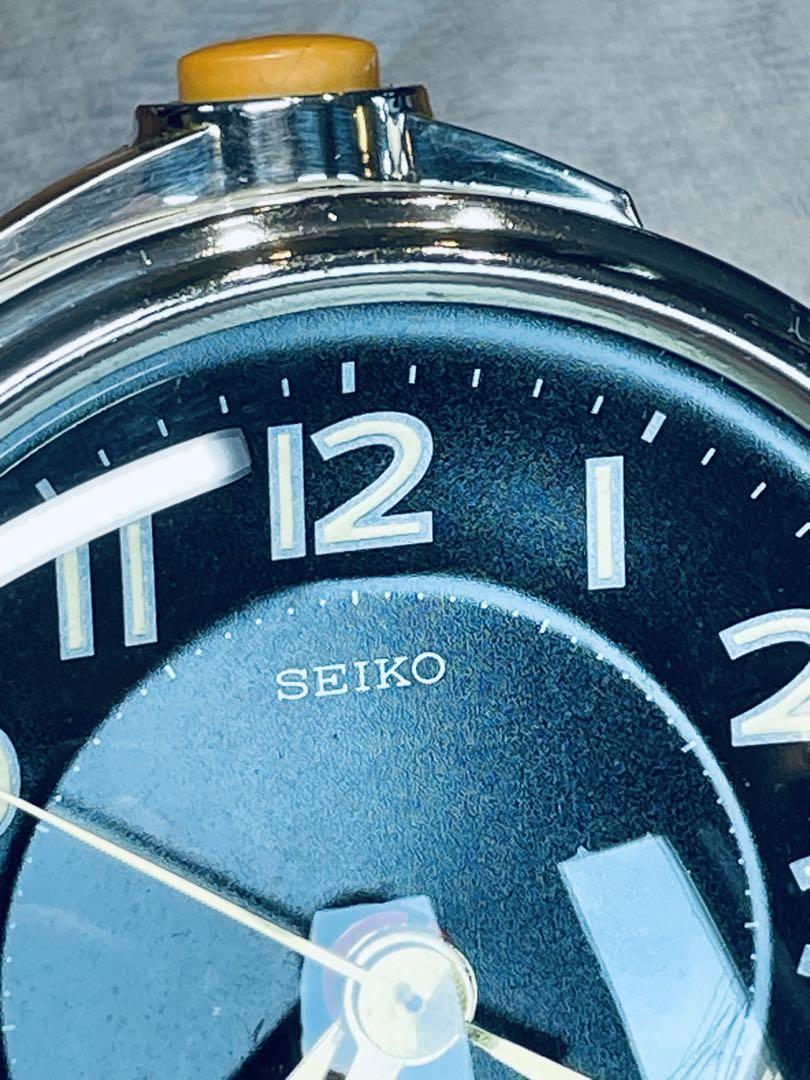 SEIKO 真鍮・ガラス目覚時計　ビンテージ Black Face 正確に稼働