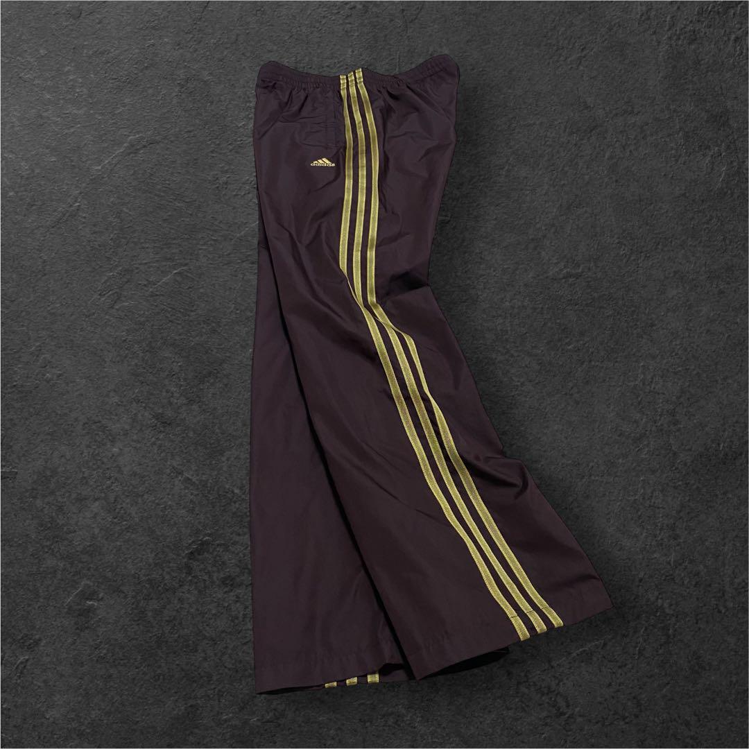 00s adidas nylon wide track pants y2k M