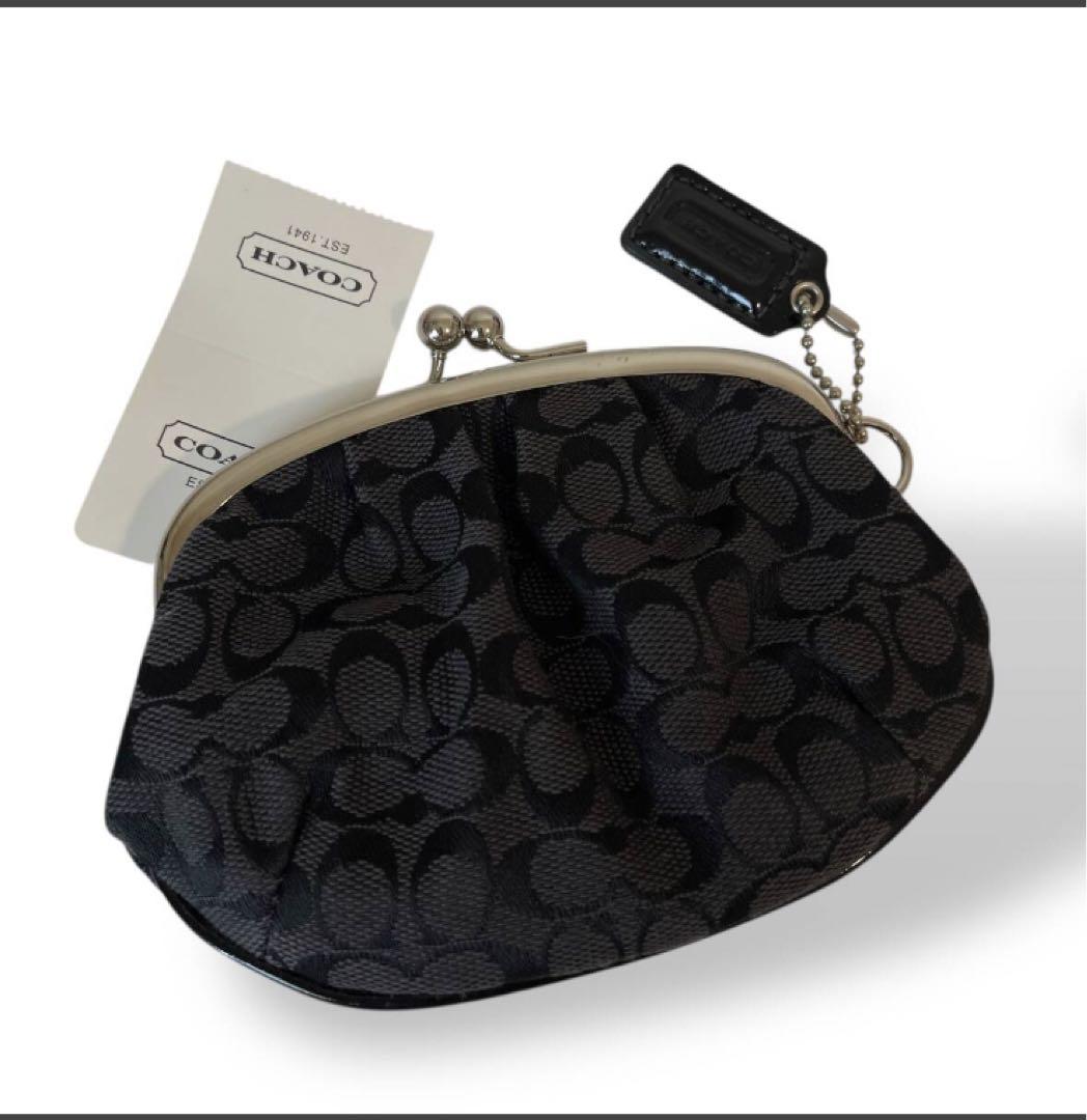 【新品未使用】COACH ブラック コインポーチ タグ付き