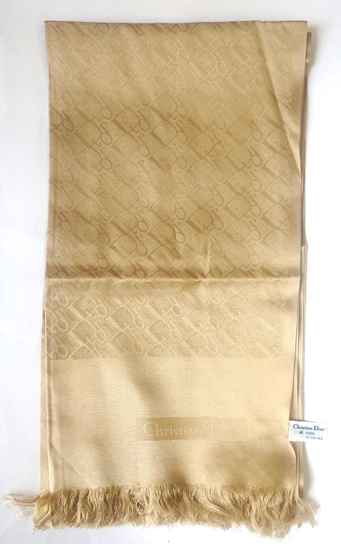 クリスチャンディオール ストール ベージュ シルク 未使用品！(14104)