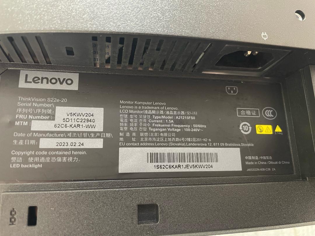 Lenovo Think Vision S22e-20 21.5インチ