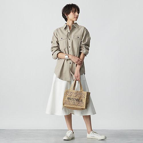 マディソンブルー ハンプトン バックサテン シャツ ベージュ 00
