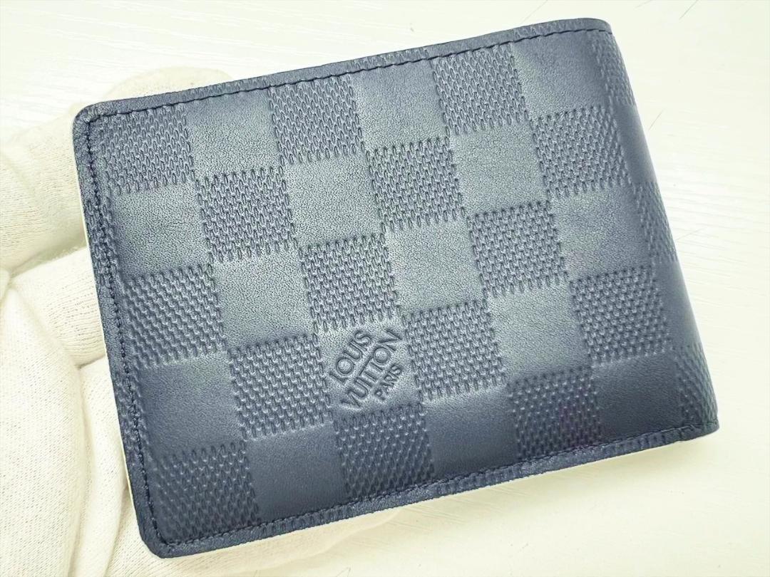美品　ルイヴィトン　ダミエアンフィニ　ミュルティプル　二つ折り財布　札入れ
