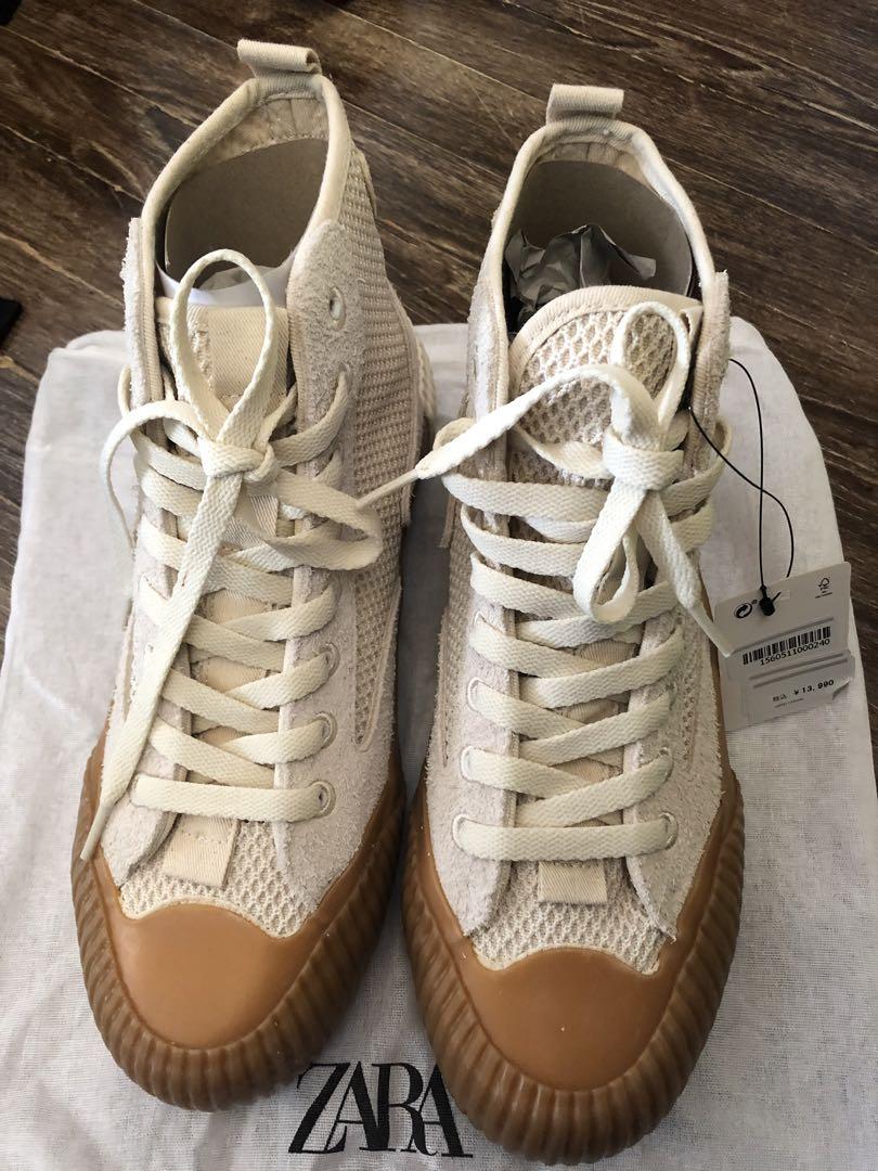 靴箱なし】ZARA パッチワークハイカットスニーカー サイズ40