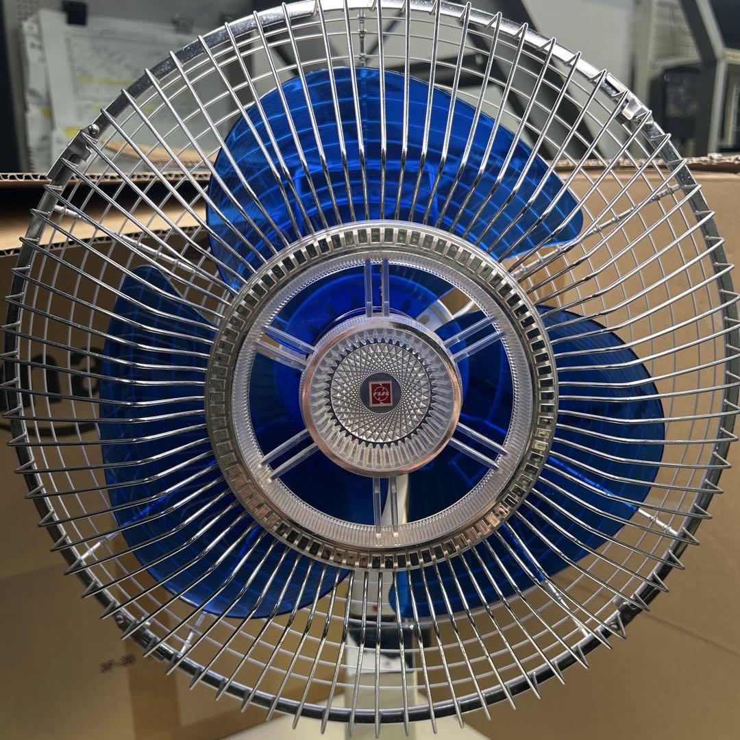 5871【昭和レトロ】National 扇風機 3枚羽根 青 F30LZ