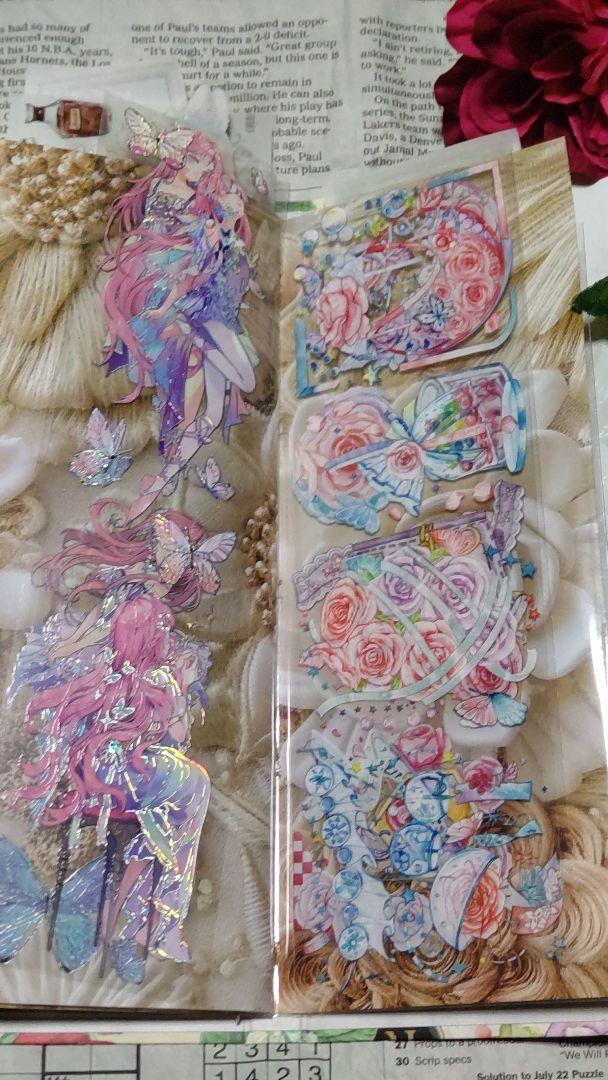 おすそ分けファイル♡ スタンペリア・Romantic Threads♡ A5 マチ付き両開き蛇腹ファイル スタンペリア おすそ分けファイルの