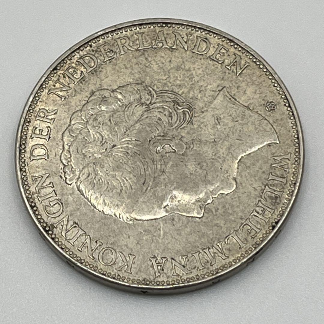 オランダ 2.5ギルダー 2.5グルデン 銀貨 ウィルヘルミナ女王 鑑定保証書付